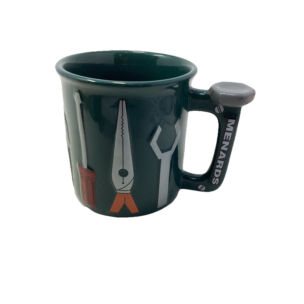 Green Menards Coffee Mug 3D Tools Wrench Pliers Handyman 4" Cup